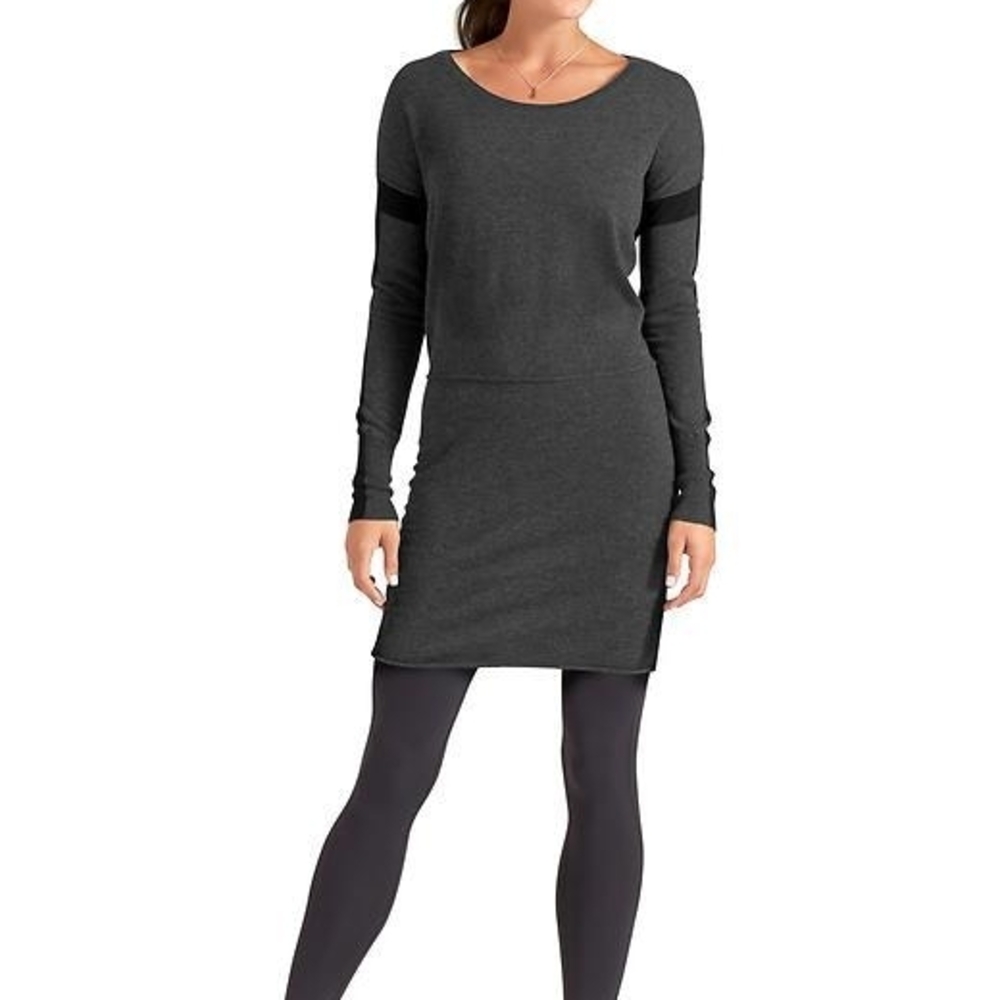 ATHLETA | Azalia Colorblock Charcoal Black Long Sleeve Merino‎ Wool Dress | XL